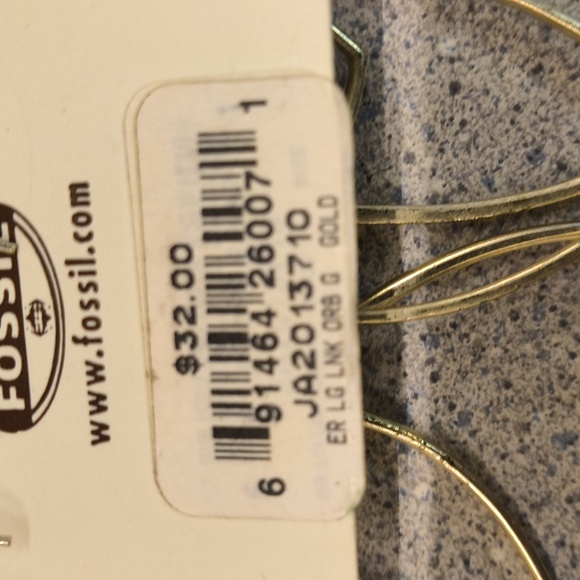 Fossil Brand Gold Triple Hoop Earrings-Brand New With Tag - Picture 5 of 5